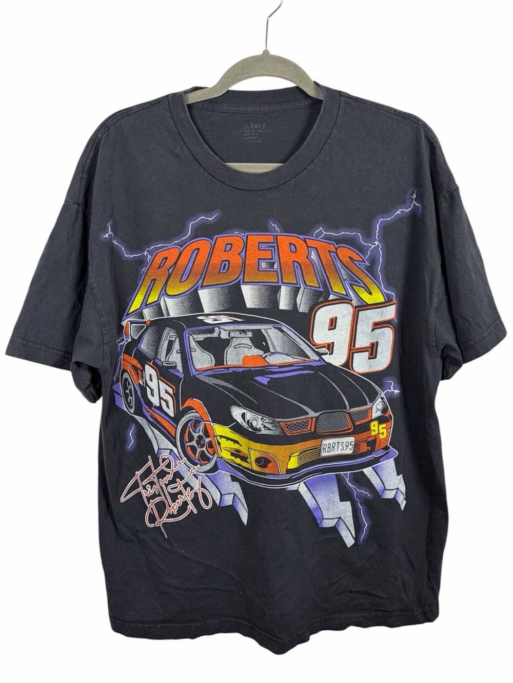 J. Galt Roberts 95 Racing Graphic Oversized T-Shirt Black